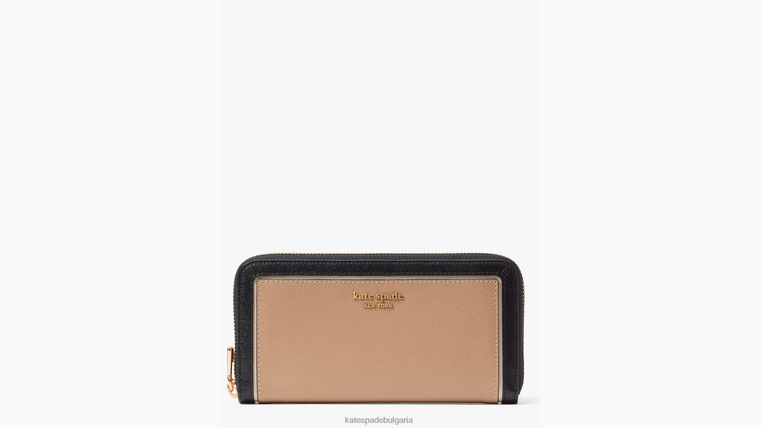 аксесоари Kate Spade континентален портфейл с цветни блокове на morgan с цип кафе мока мулти Жени 2N00B402