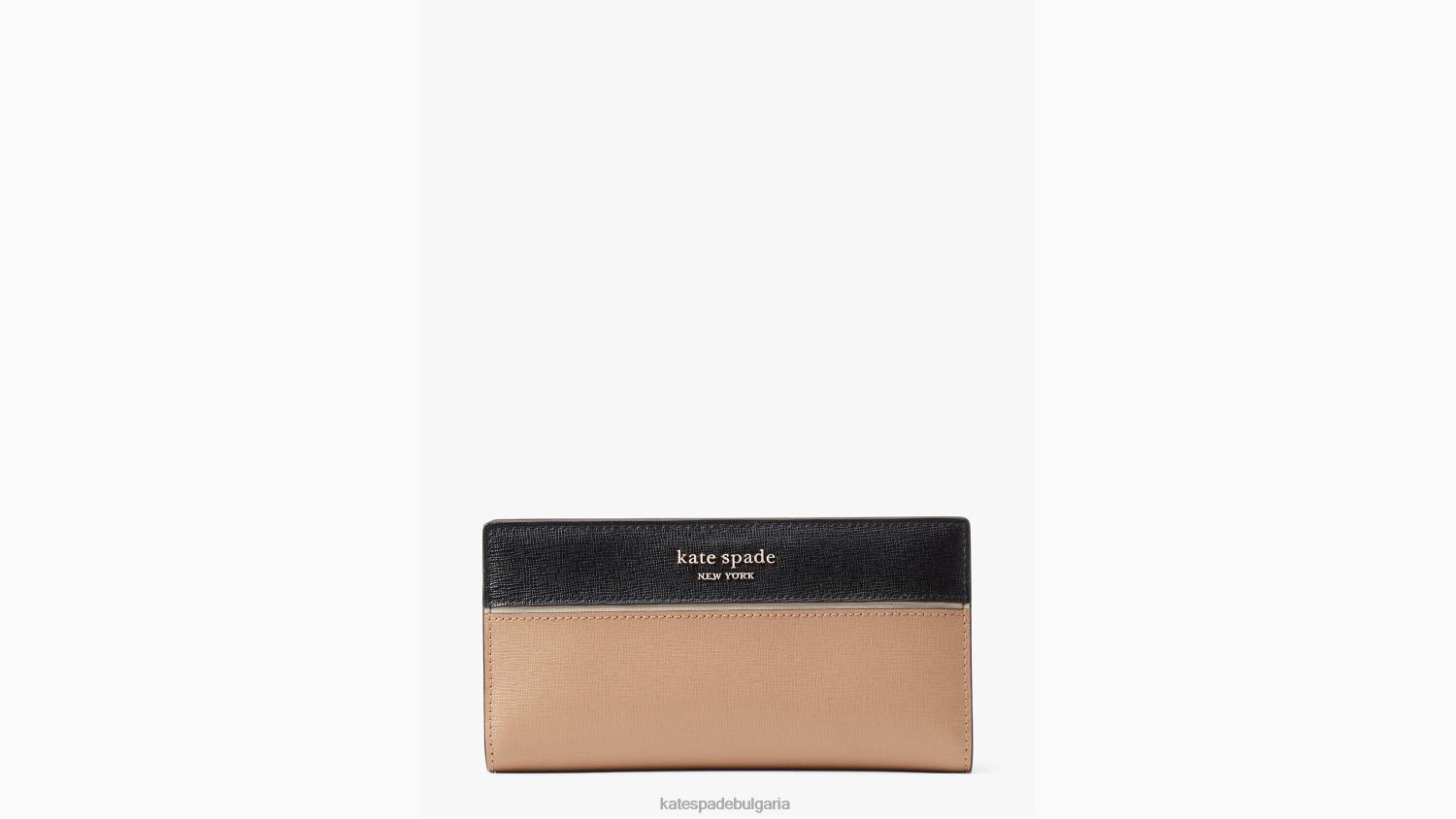 аксесоари Kate Spade morgan colorblocked тънък двоен портфейл кафе мока мулти Жени 2N00B392