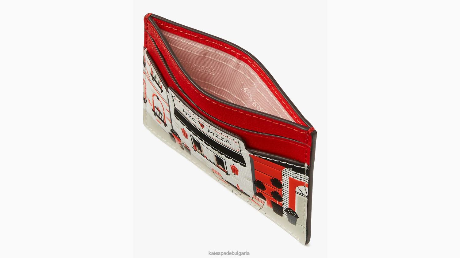 аксесоари Kate Spade картодържател от релефна кожа ярко червено мулти Жени 2N00B418