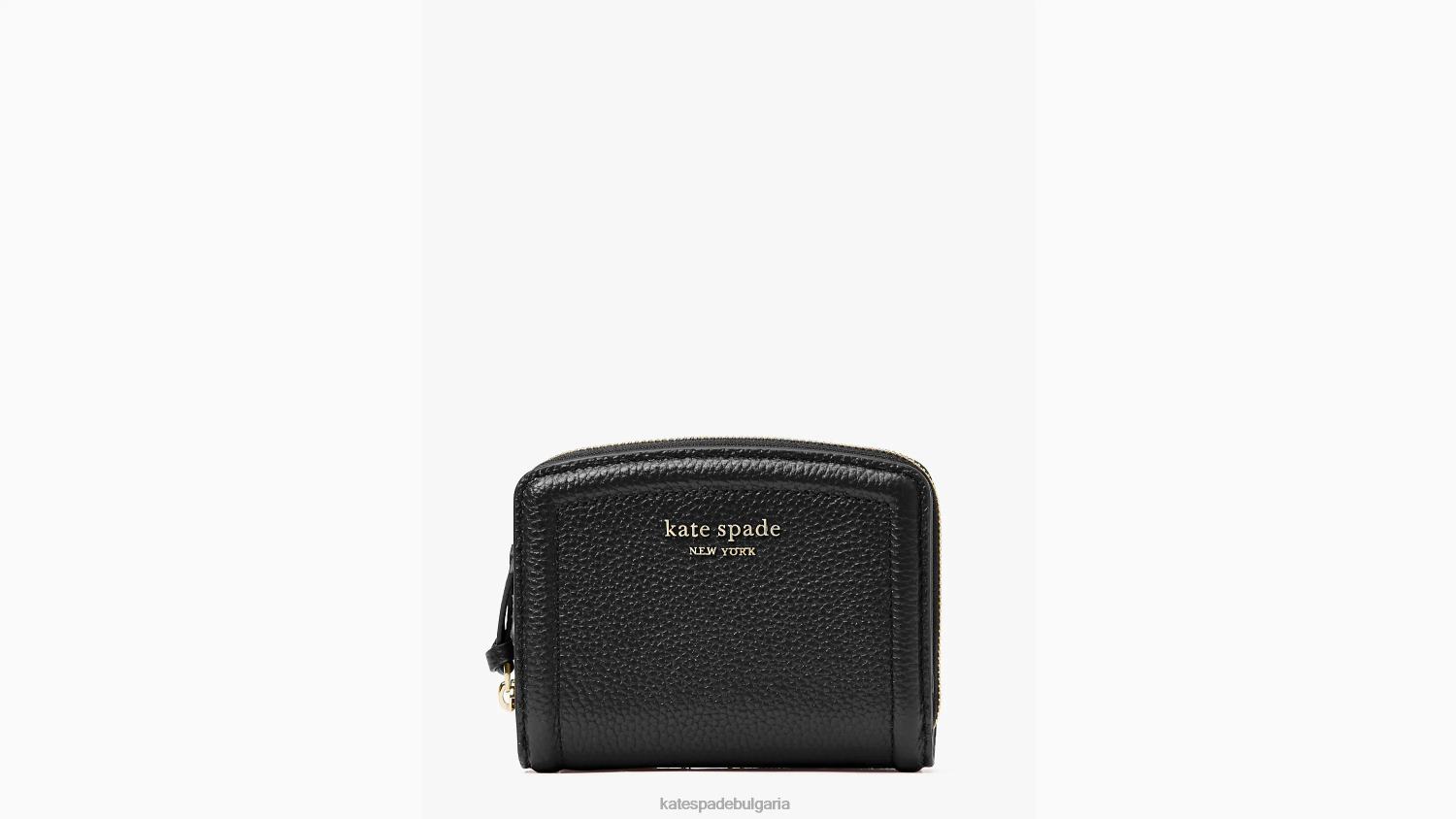 аксесоари Kate Spade knott малък компактен портфейл черен Жени 2N00B350
