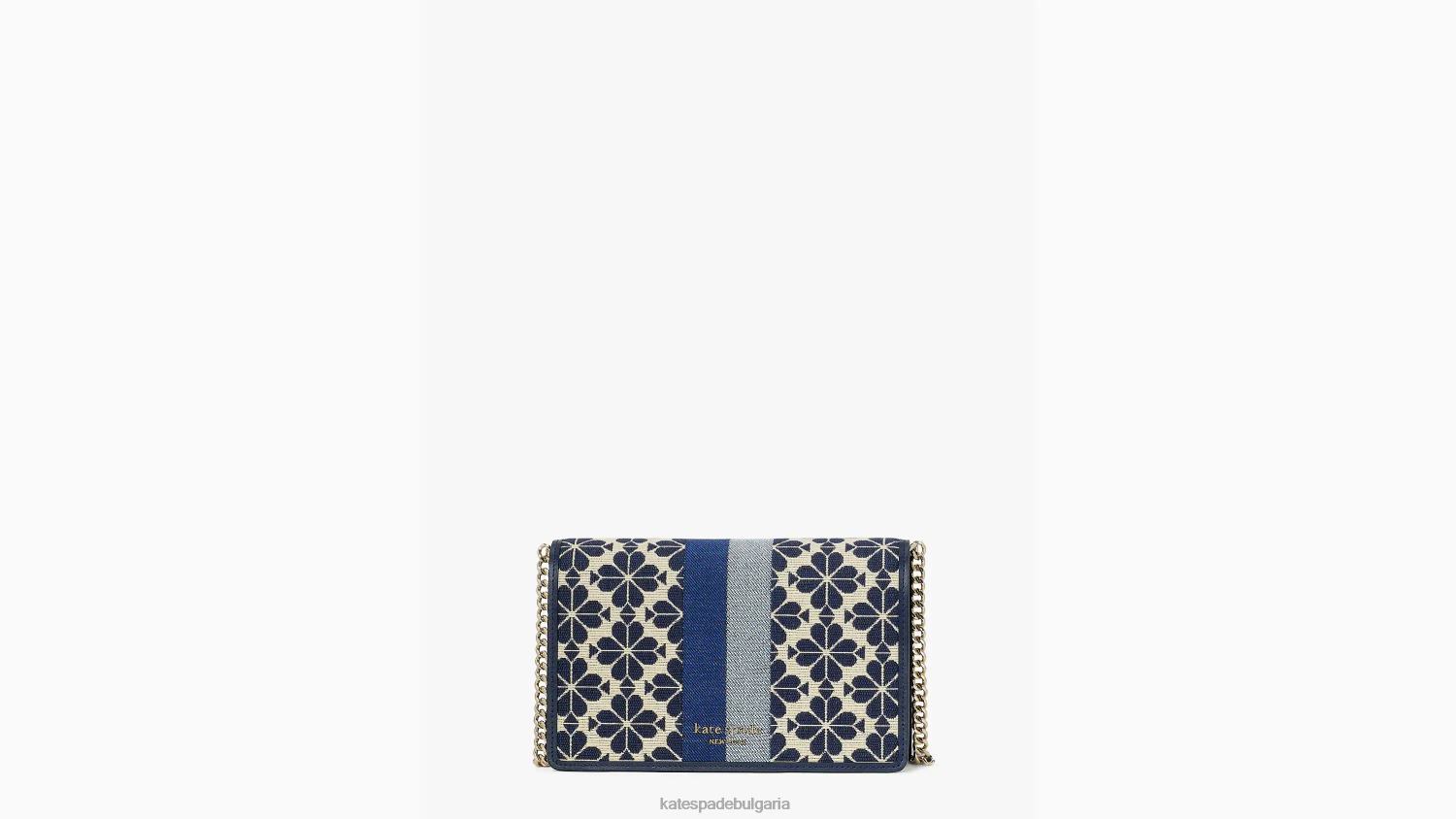 аксесоари Kate Spade портфейл с верижка с цветни жакардови ивици син мулти Жени 2N00B253