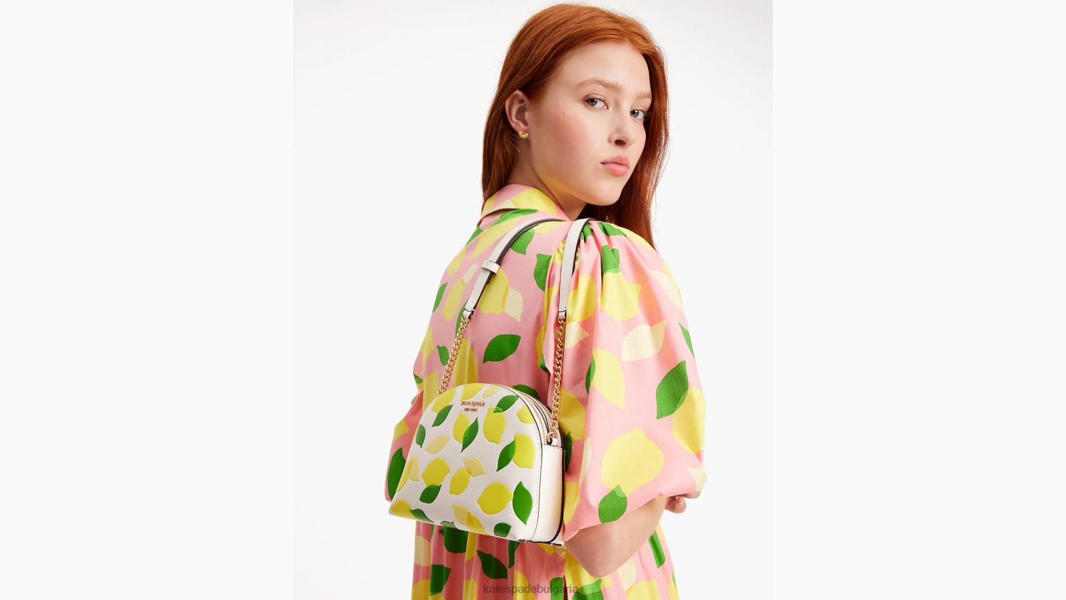 аксесоари Kate Spade morgan lemon toss релефно кръстосано тяло с купол с двоен цип пергамент мулти Жени 2N00B120