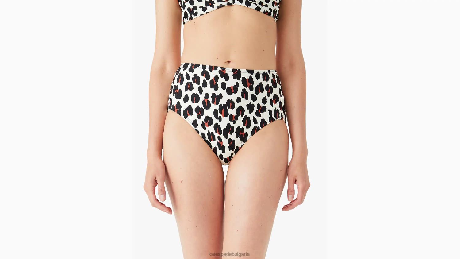 облекло Kate Spade долнище на бикини с висока талия Fiji черен Жени 2N00B934