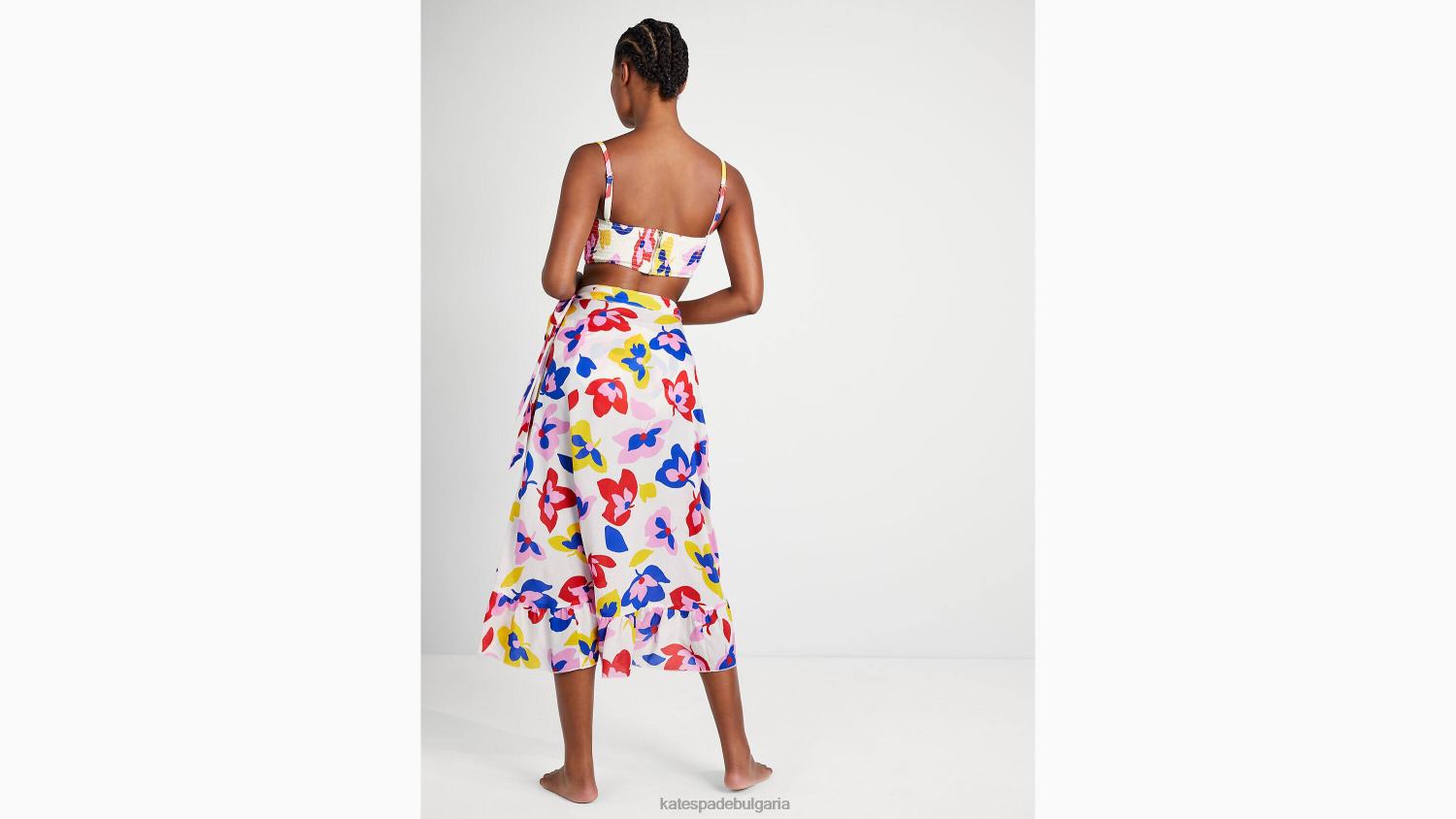 облекло Kate Spade лятно парео с волани на цветя бледо естествено Жени 2N00B868