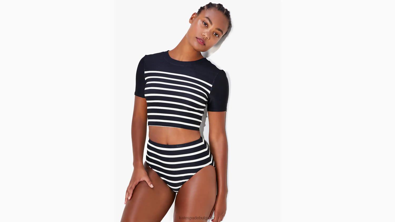 облекло Kate Spade бретонско райе рашгард горнище черен Жени 2N00B793