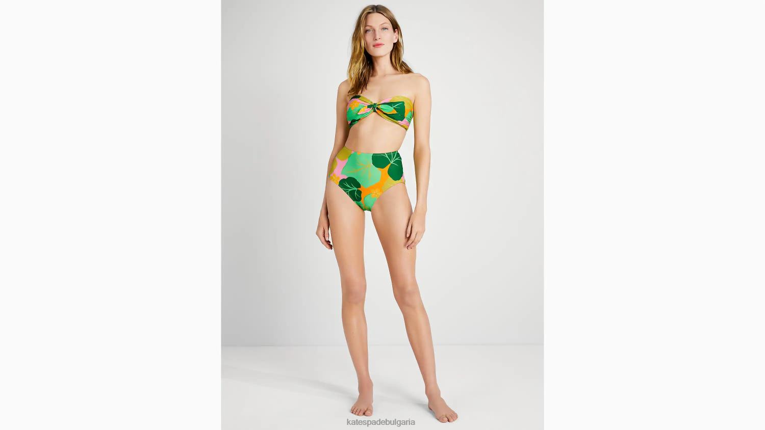 облекло Kate Spade краставица флорална вратовръзка бандо бикини горнище опал Жени 2N00B931
