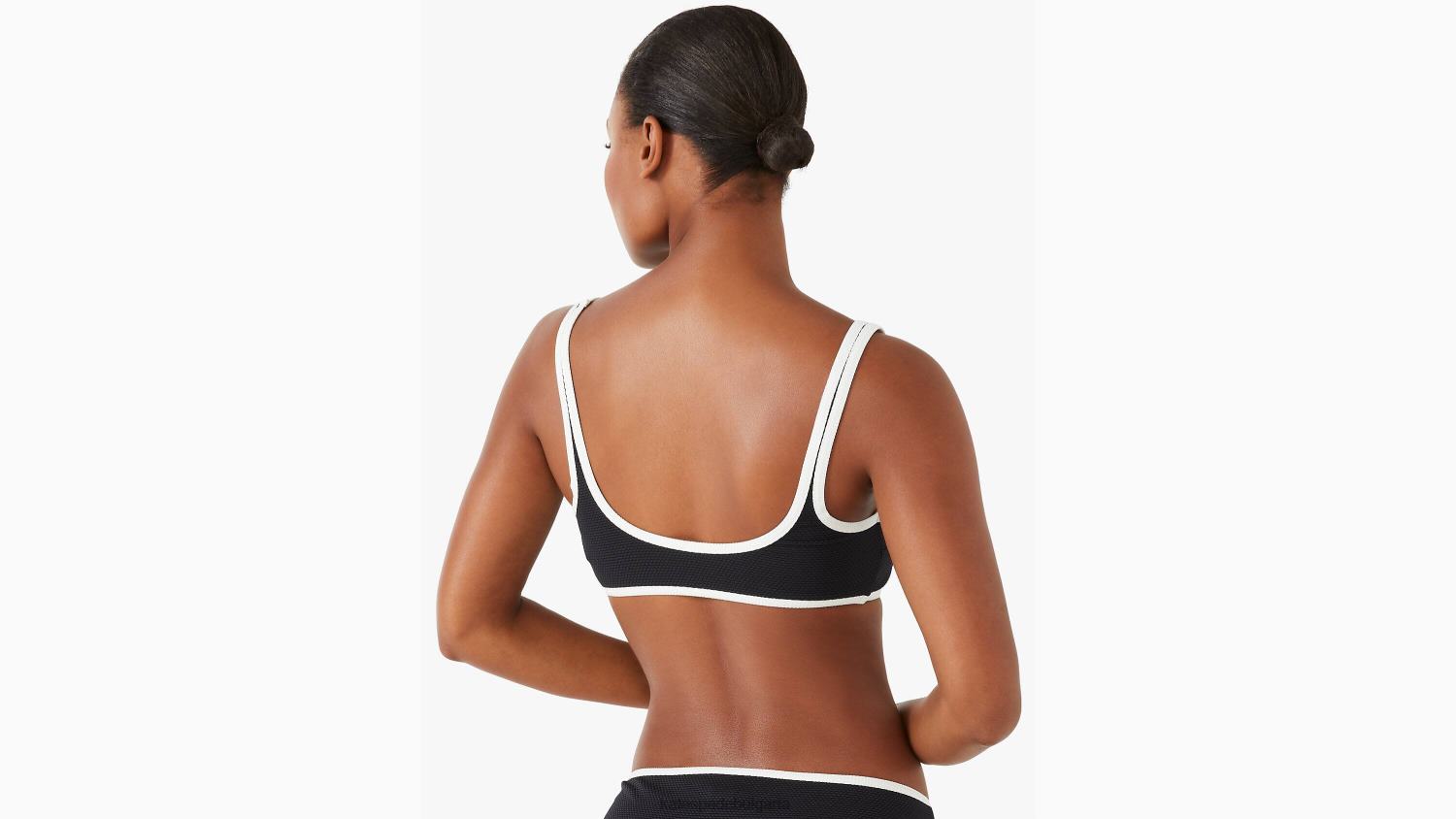 облекло Kate Spade контрастно пике бикини с квадратно деколте черен Жени 2N00B945