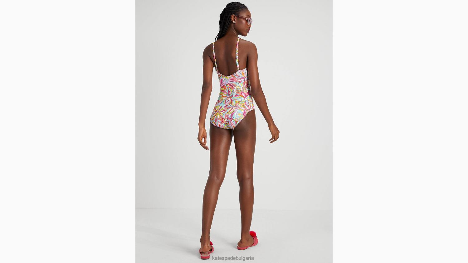 облекло Kate Spade анемонова флорална оглавник от едно парче розово мулти Жени 2N00B786