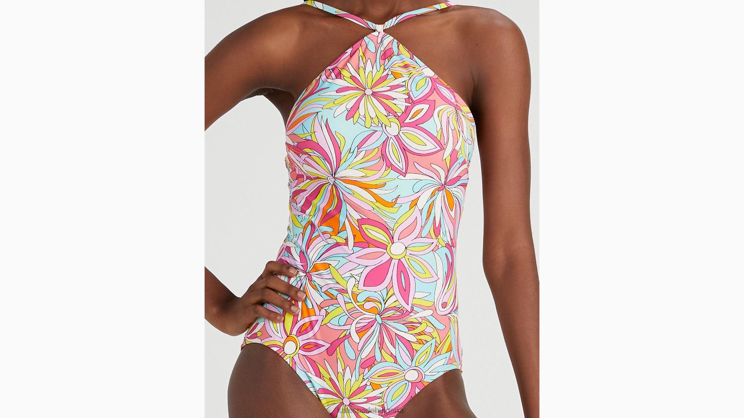 облекло Kate Spade анемонова флорална оглавник от едно парче розово мулти Жени 2N00B786