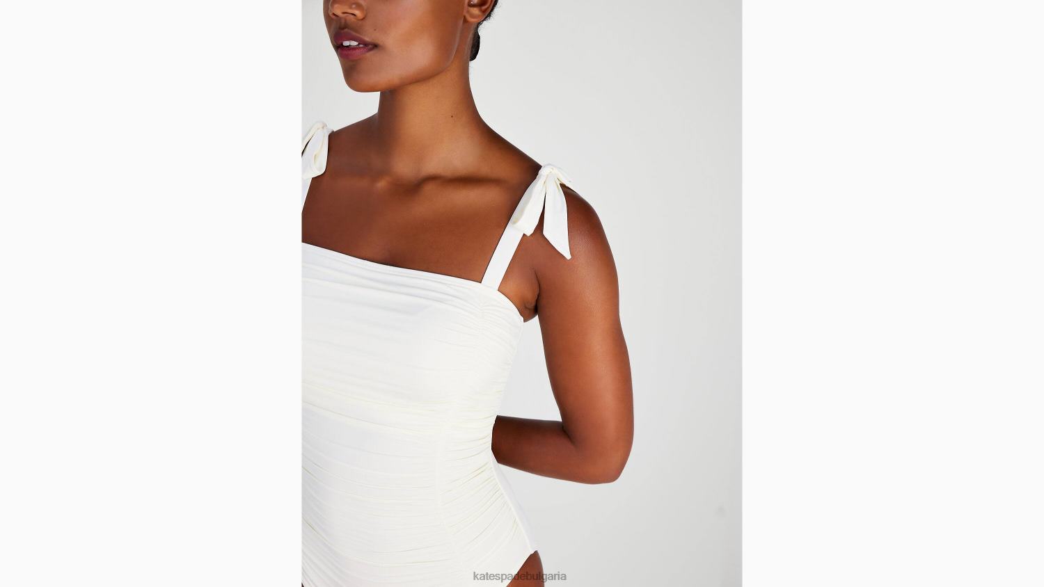 облекло Kate Spade едно парче с квадратно деколте с ребра слонова кост Жени 2N00B800
