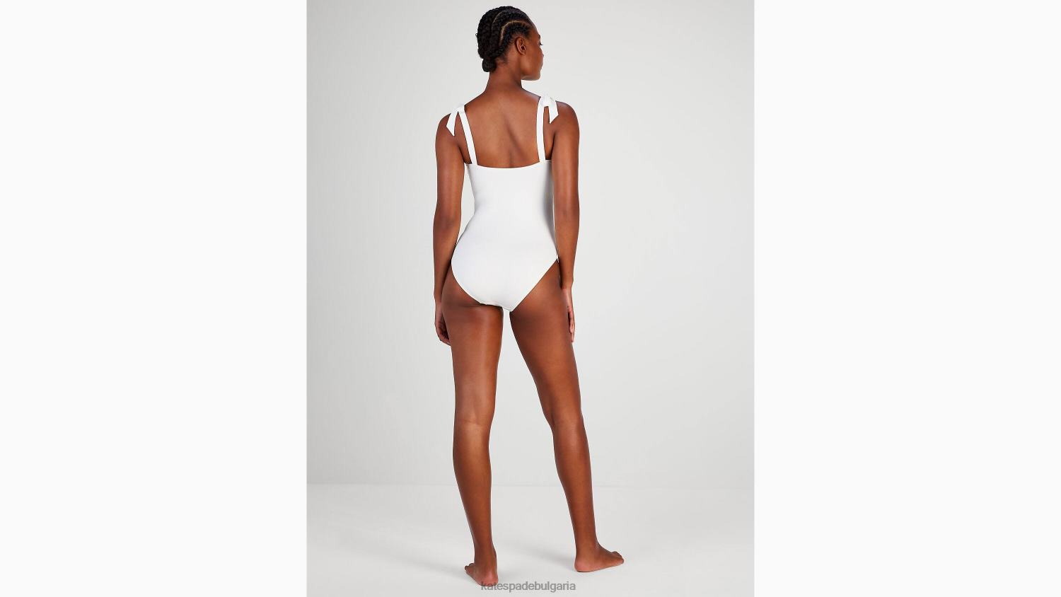 облекло Kate Spade едно парче с квадратно деколте с ребра слонова кост Жени 2N00B800