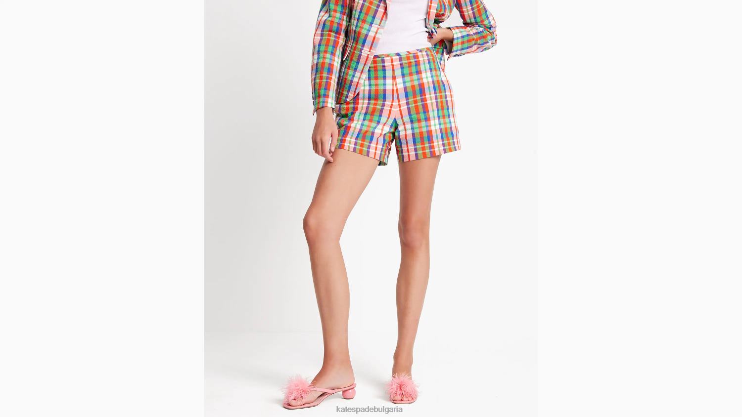 облекло Kate Spade крайбрежни карирани къси панталони мулти Жени 2N00B712