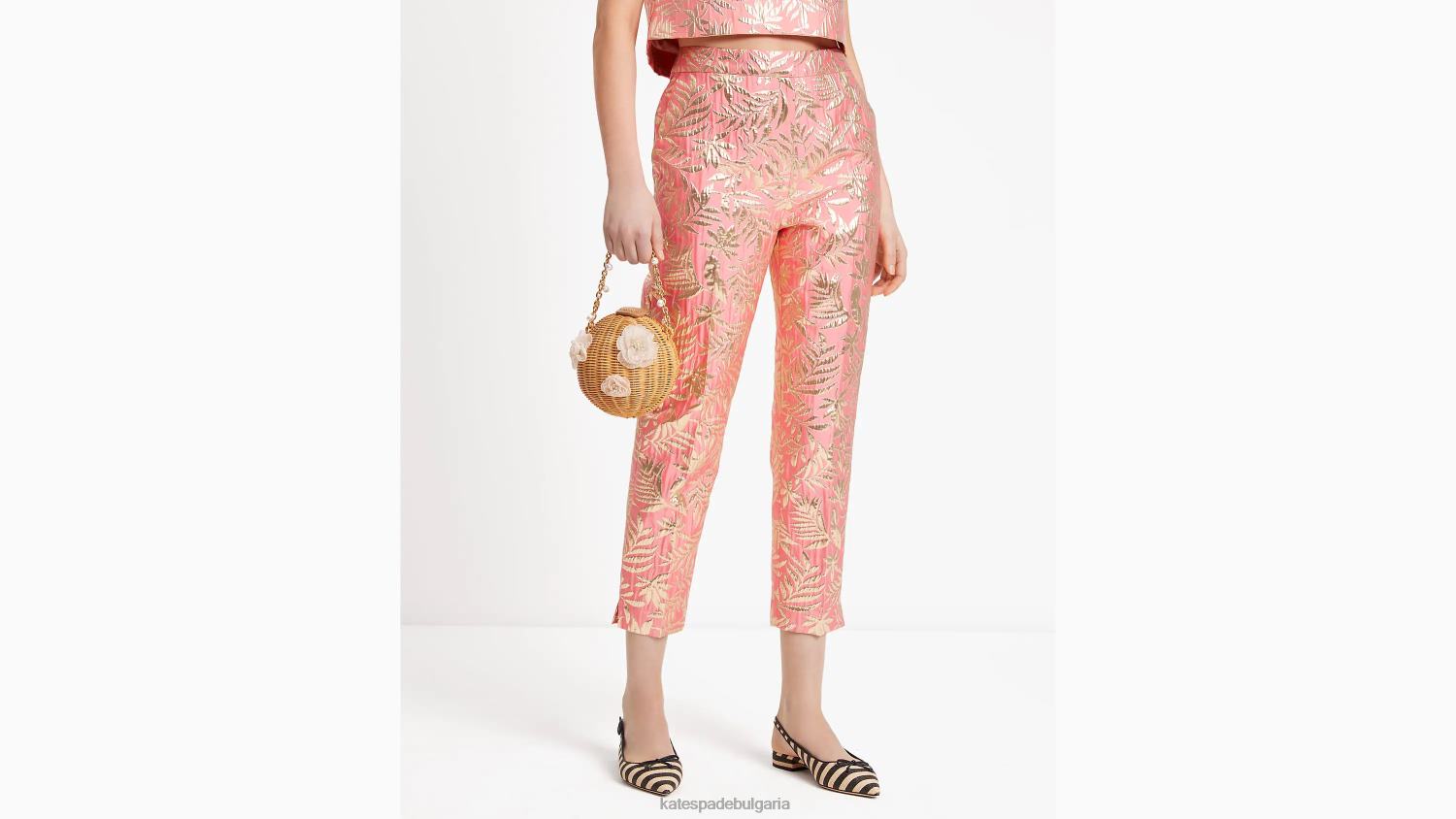 облекло Kate Spade панталони дорис с тропическа зеленина морска звезда/злато Жени 2N00B717