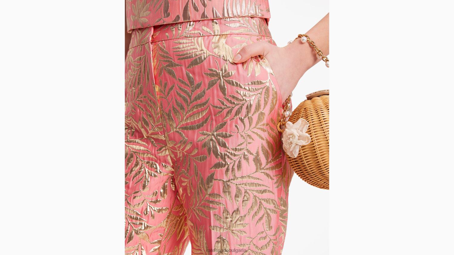 облекло Kate Spade панталони дорис с тропическа зеленина морска звезда/злато Жени 2N00B717