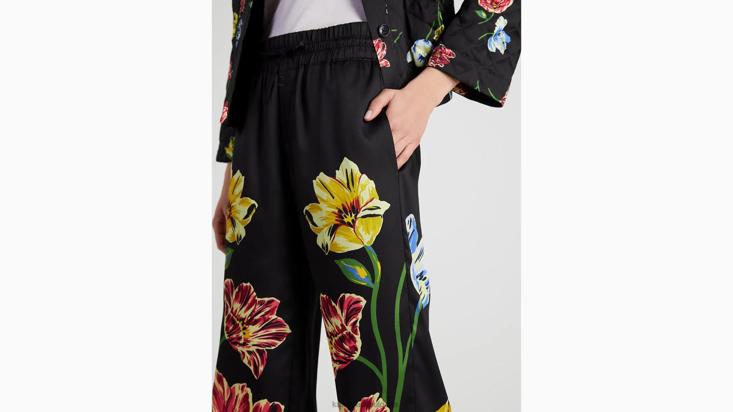облекло Kate Spade поставени панталони на цветя черен Жени 2N00B738
