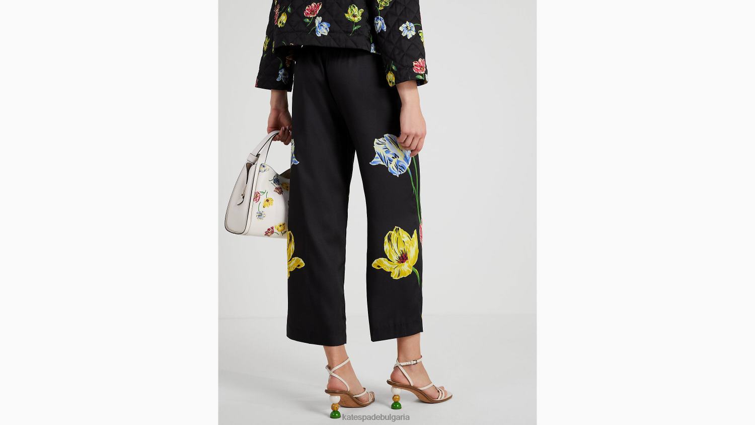 облекло Kate Spade поставени панталони на цветя черен Жени 2N00B738