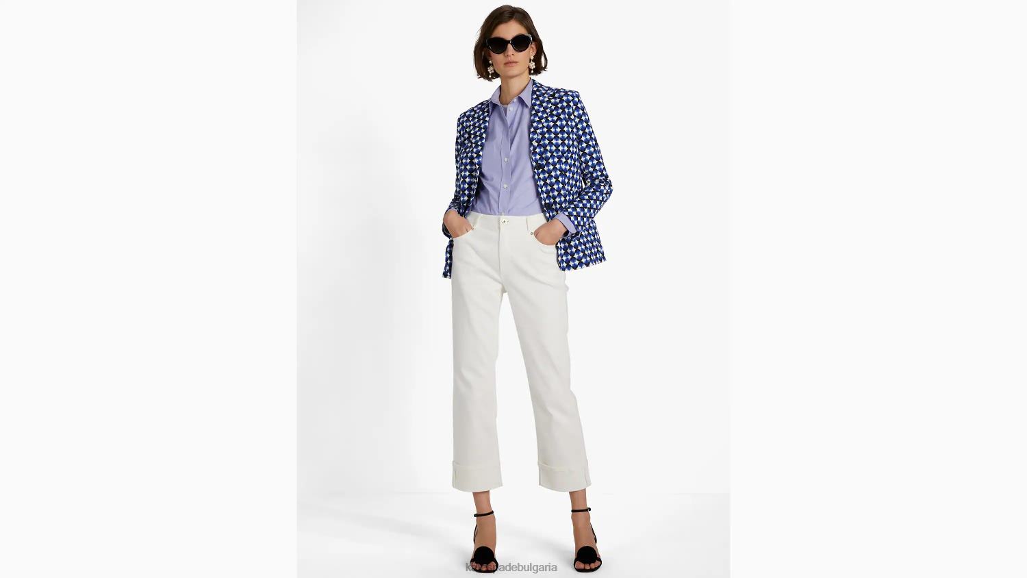 облекло Kate Spade широки дънкови панталони с маншети бяло Жени 2N00B766