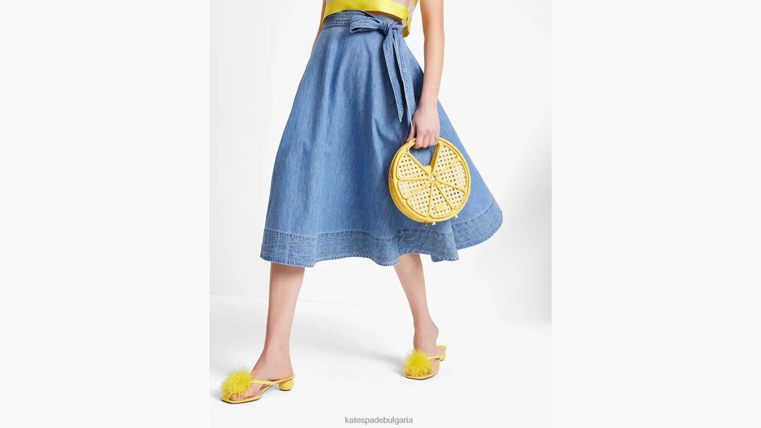 облекло Kate Spade миди пола от шамбре летен бриз син Жени 2N00B724