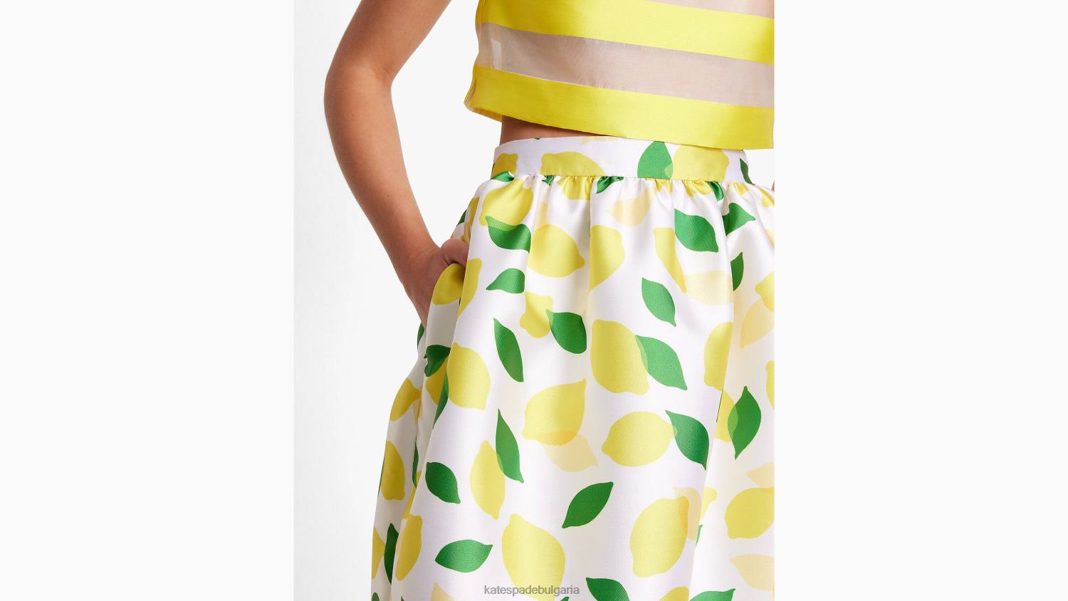 облекло Kate Spade миди пола микадо с лимоново хвърляне сметана Жени 2N00B727