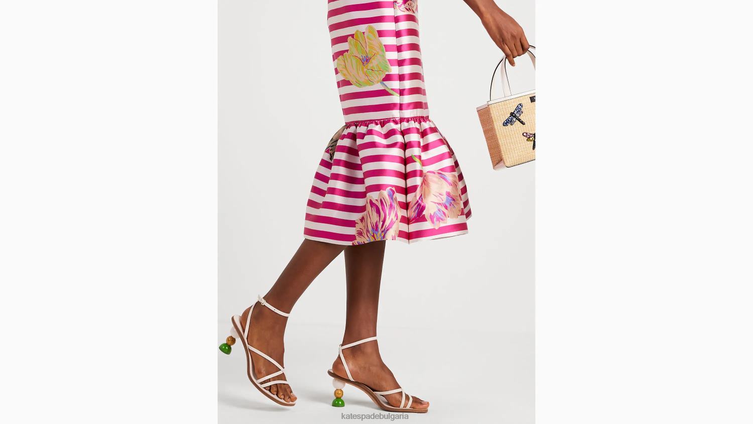 облекло Kate Spade миди пола с райе лале розова слива Жени 2N00B737