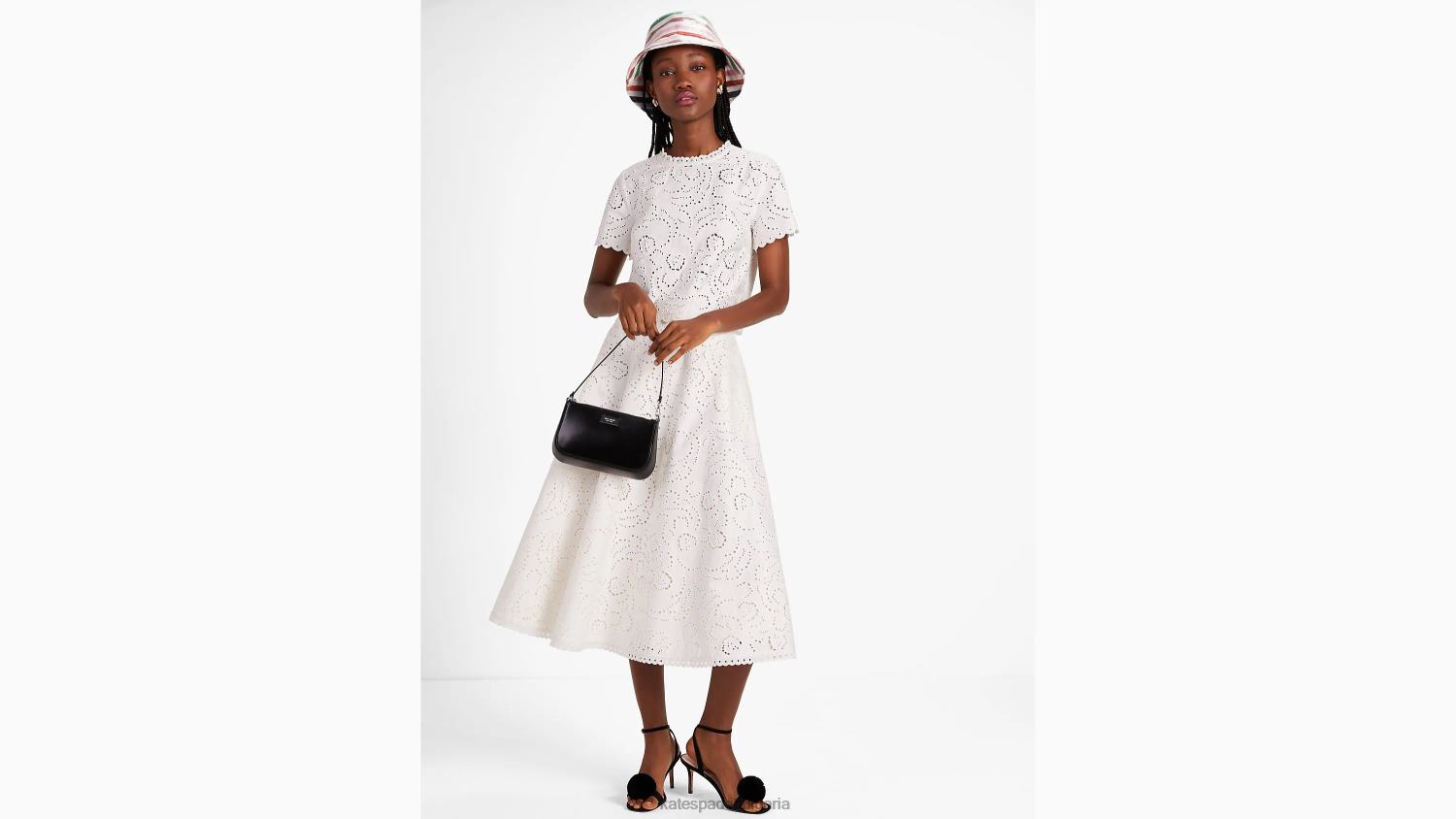 облекло Kate Spade флорална бродирана миди пола френски крем Жени 2N00B758