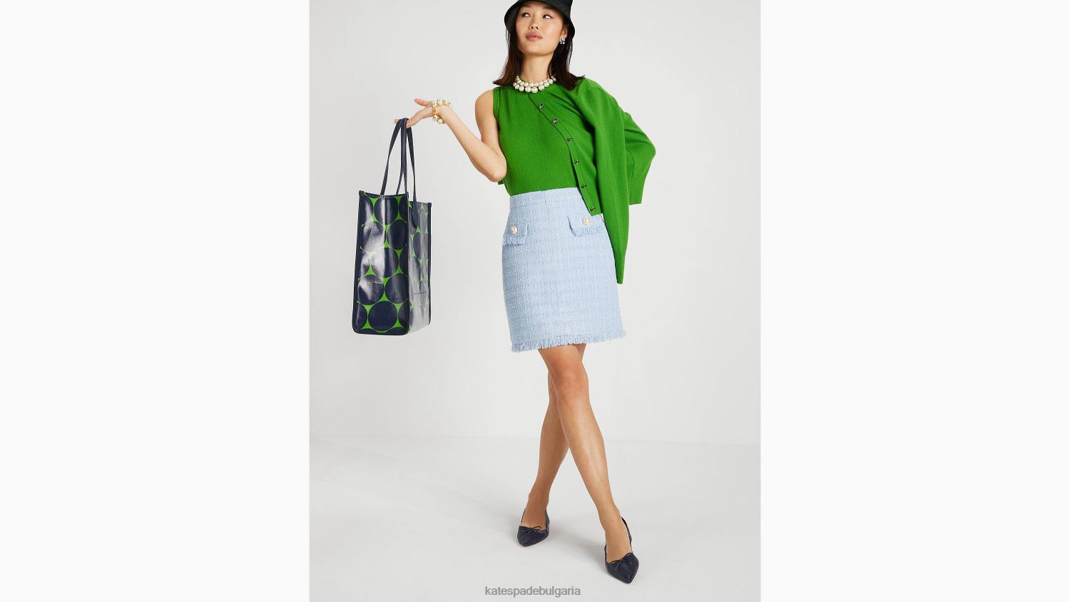 облекло Kate Spade а-силует пола от туид бледа хортензия Жени 2N00B765