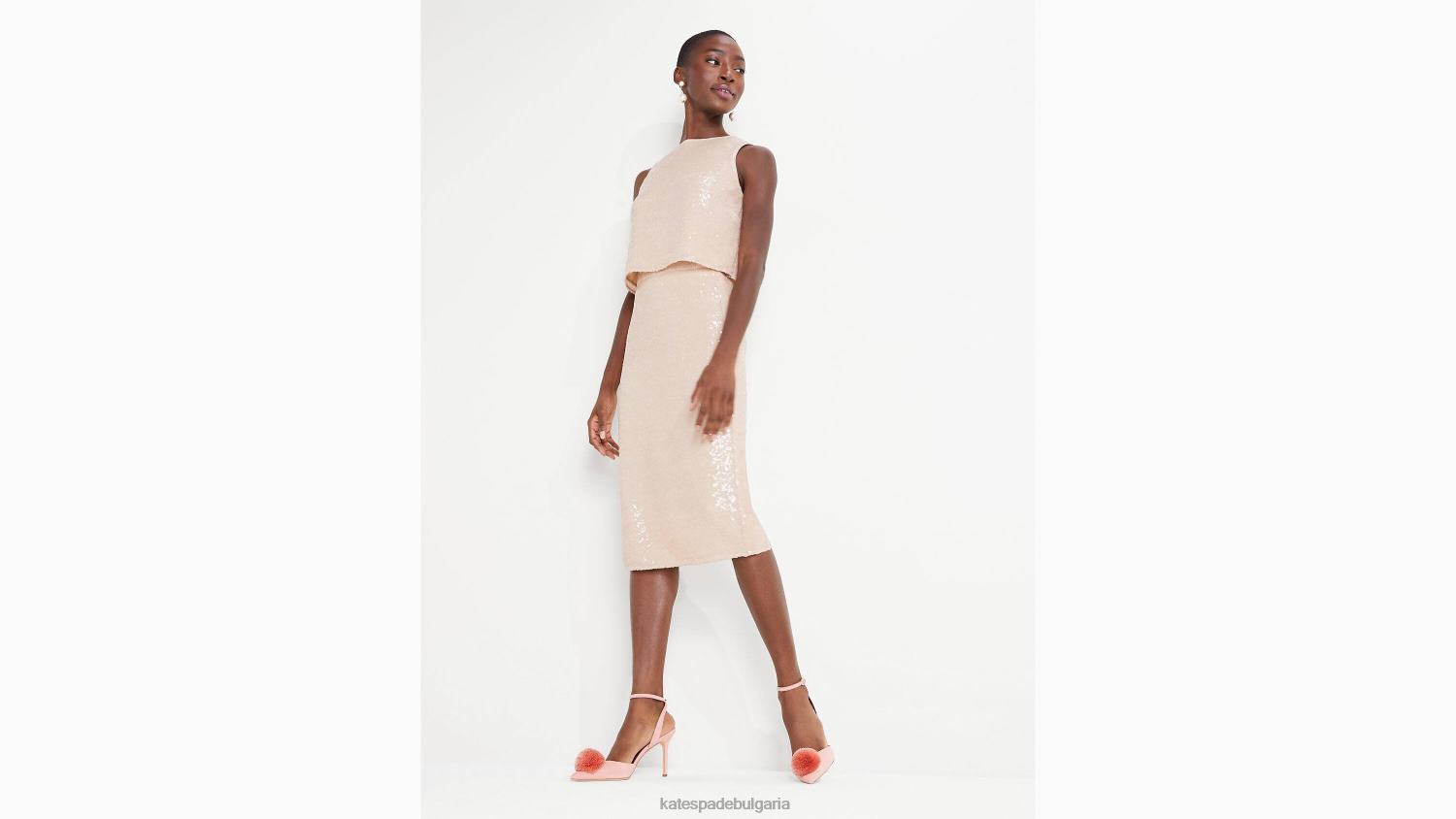 облекло Kate Spade пола с пайети розово бежово Жени 2N00B969
