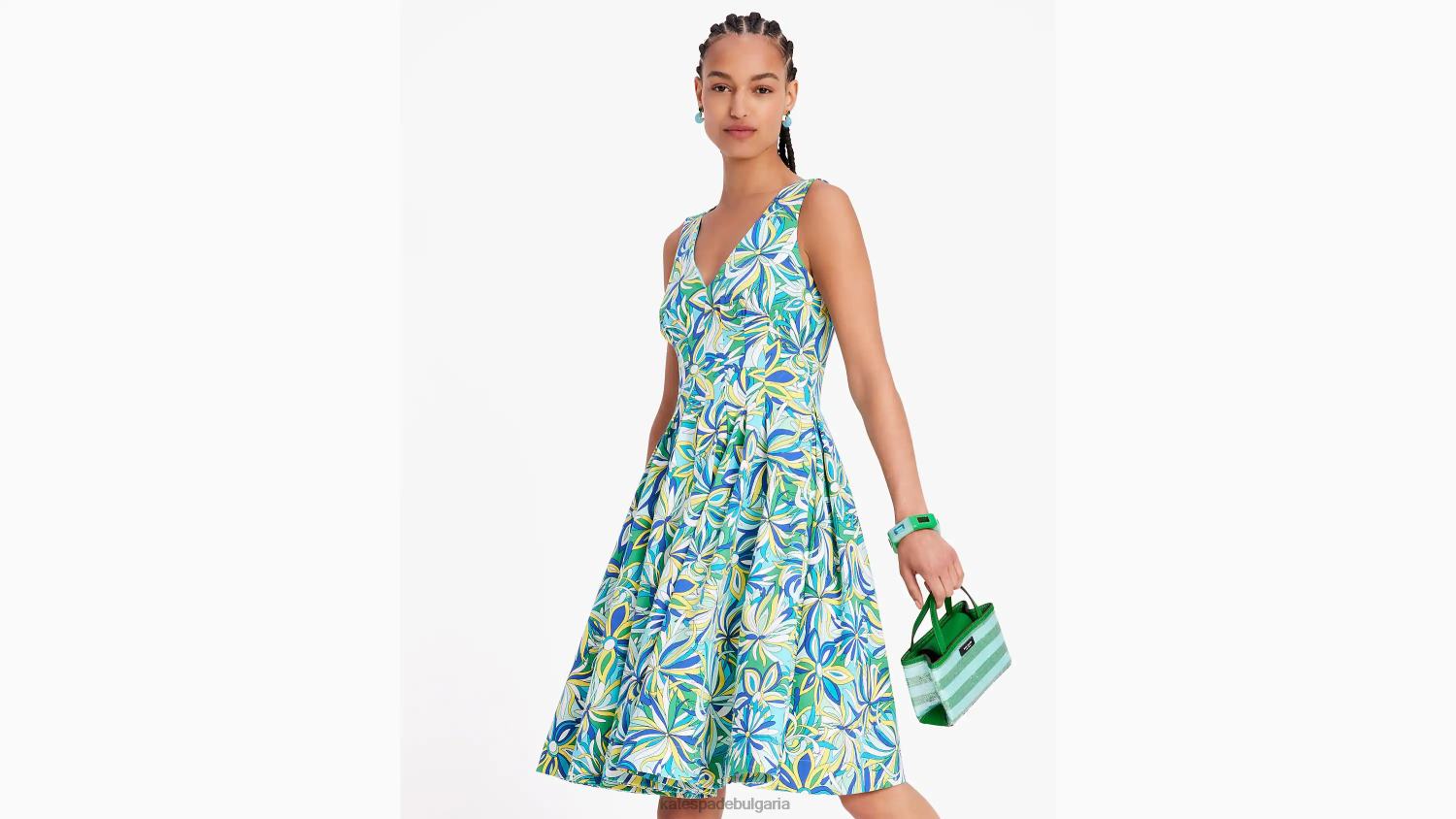 облекло Kate Spade рокля на амелия с цветя от анемония ледниково синьо мулти Жени 2N00B680