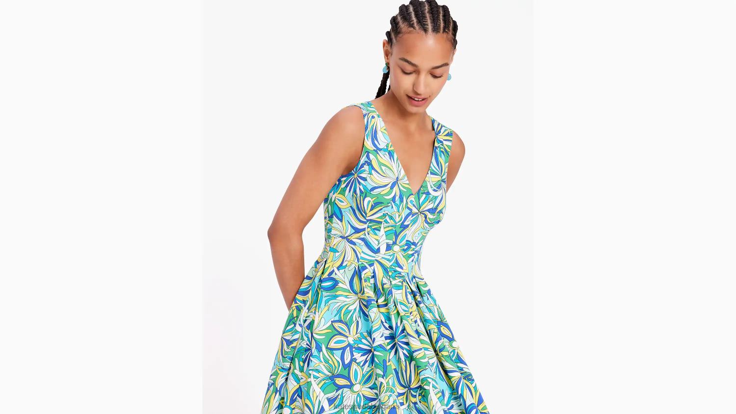 облекло Kate Spade рокля на амелия с цветя от анемония ледниково синьо мулти Жени 2N00B680