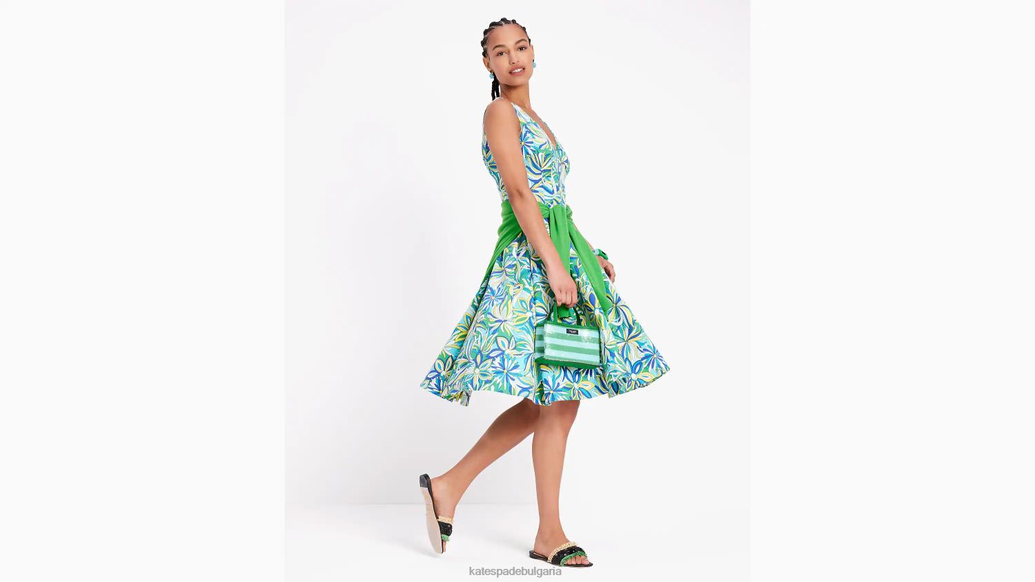 облекло Kate Spade рокля на амелия с цветя от анемония ледниково синьо мулти Жени 2N00B680