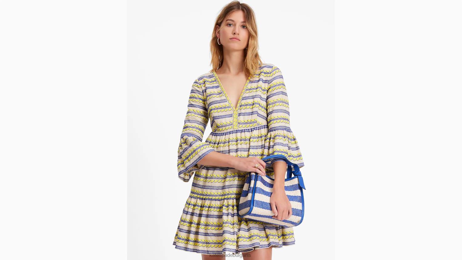 облекло Kate Spade бродирана туника с тента перфектно бежово Жени 2N00B708