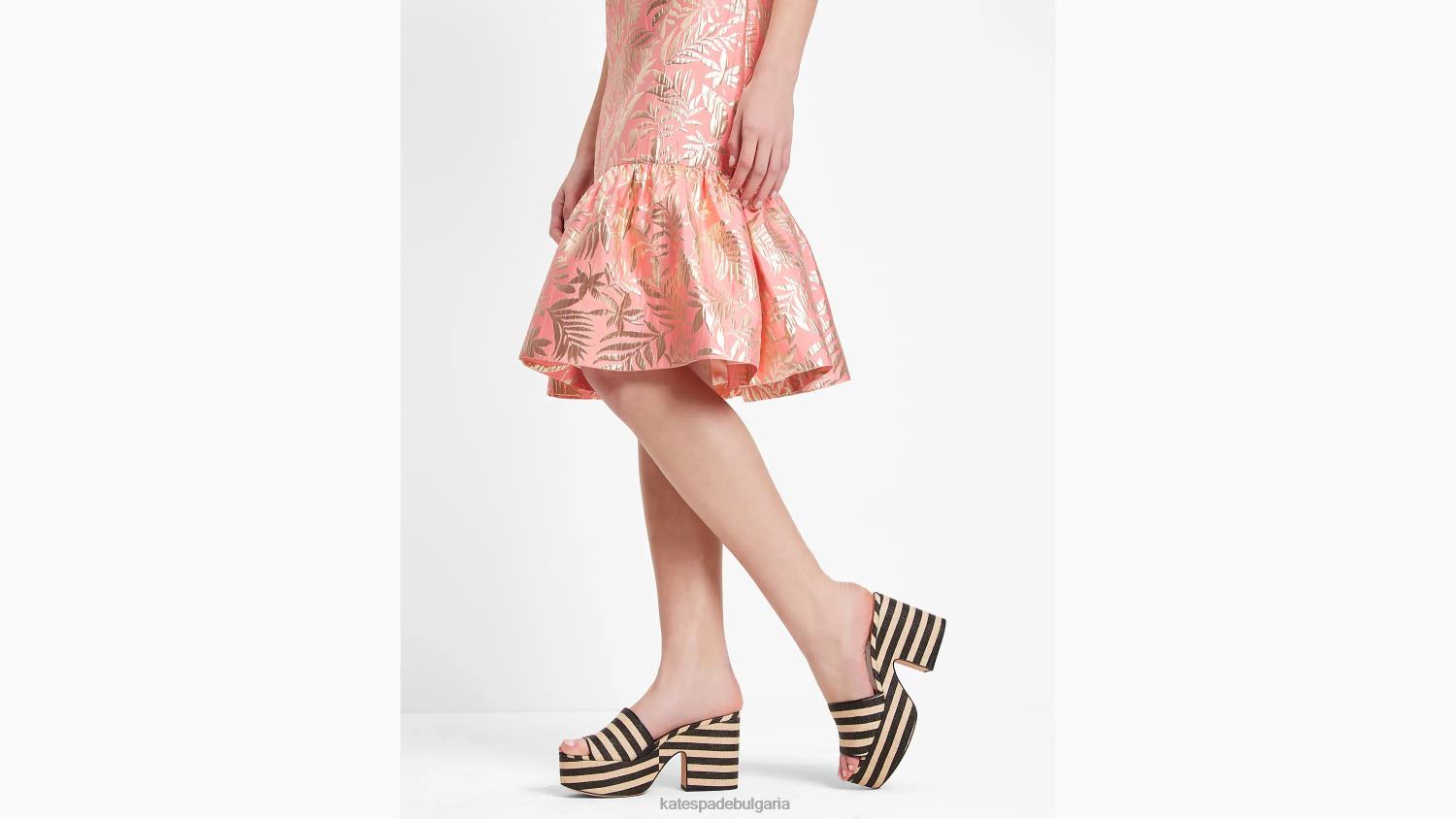 облекло Kate Spade брокатена рокля с тропически зеленина морска звезда/злато Жени 2N00B713