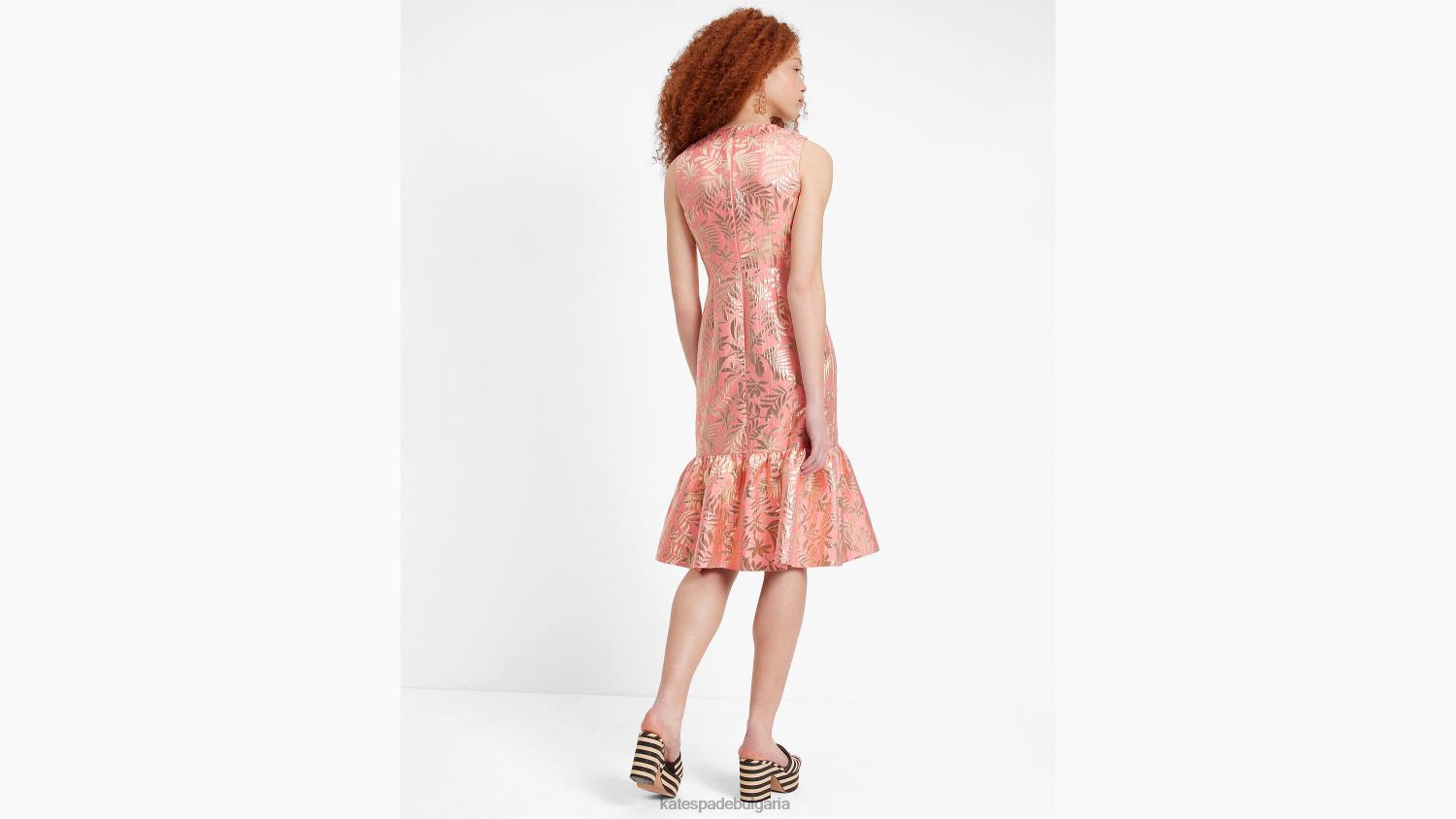 облекло Kate Spade брокатена рокля с тропически зеленина морска звезда/злато Жени 2N00B713