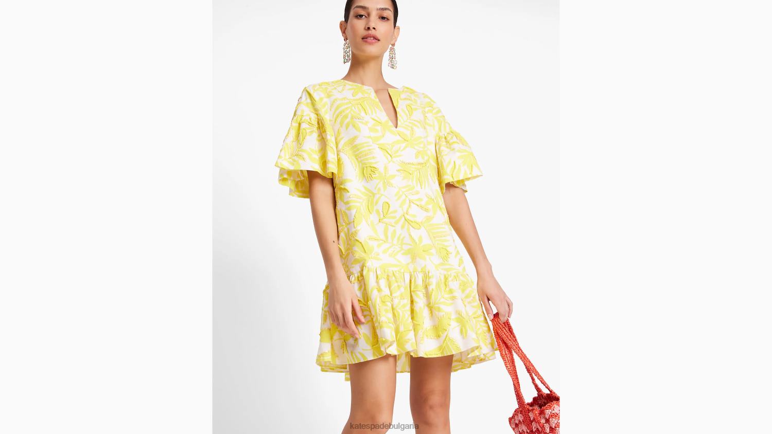 облекло Kate Spade туника, украсена с тропически зеленина кадмиево жълто/кремаво Жени 2N00B719