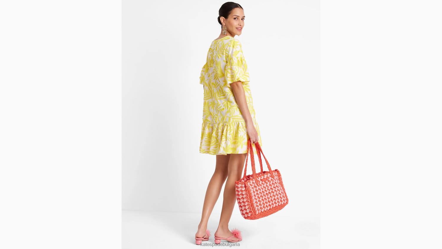 облекло Kate Spade туника, украсена с тропически зеленина кадмиево жълто/кремаво Жени 2N00B719