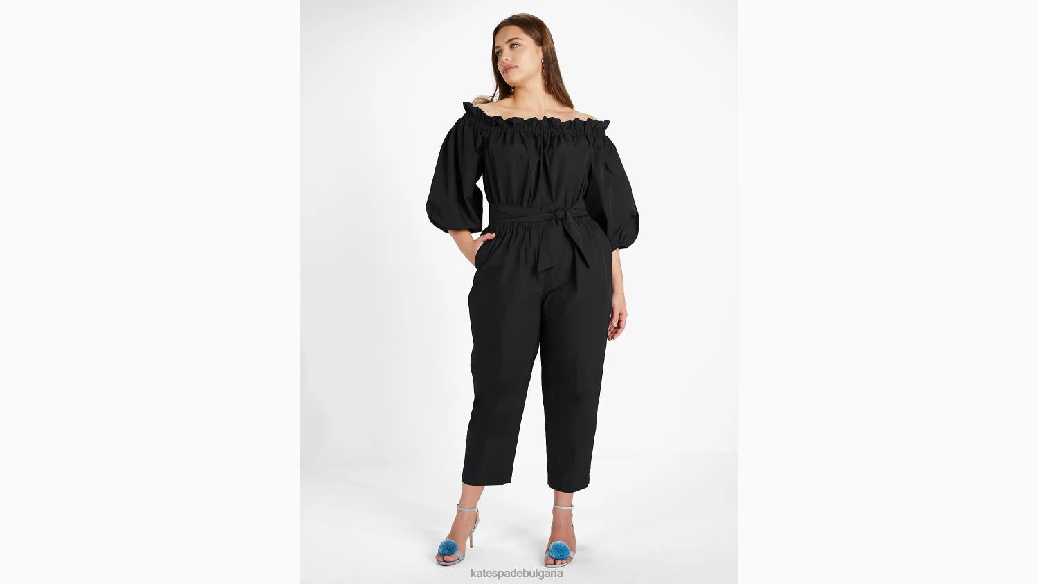 облекло Kate Spade гащеризон от тафта с отворени рамене черен Жени 2N00B770