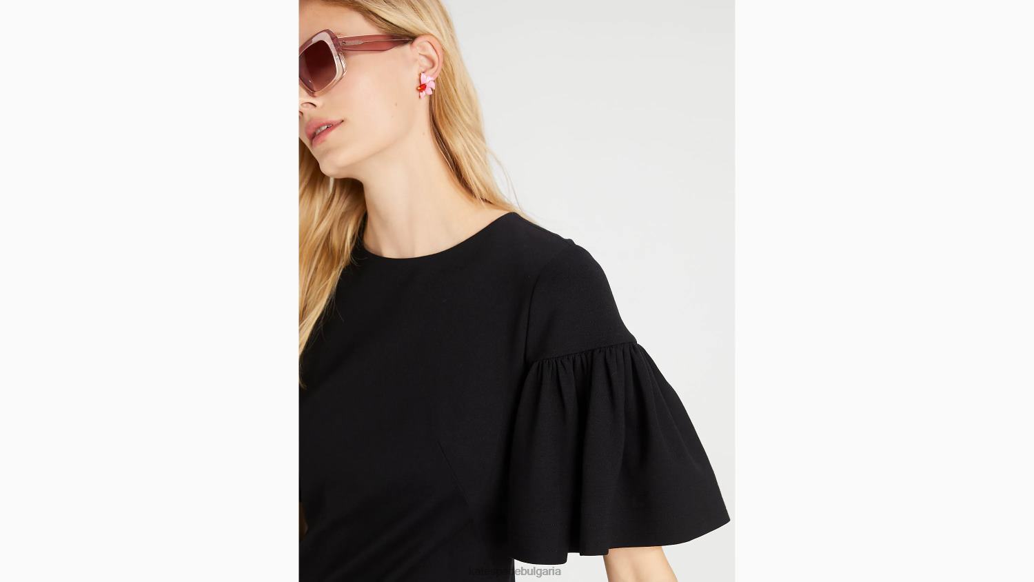 облекло Kate Spade понте рокля с волани черен Жени 2N00B773