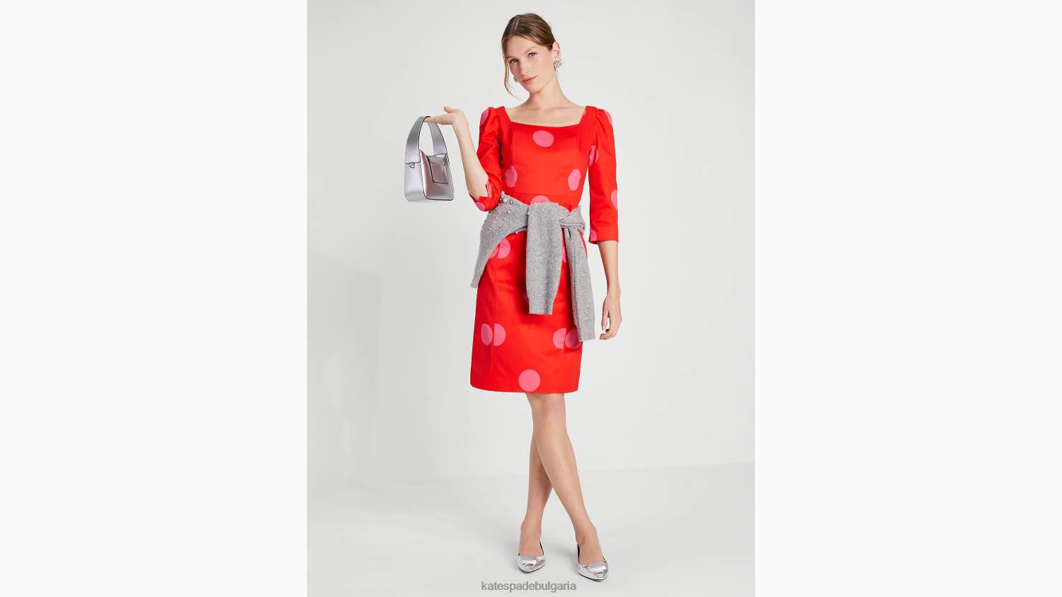 облекло Kate Spade гигантска рокля-калъф на точки пламък червен Жени 2N00B866