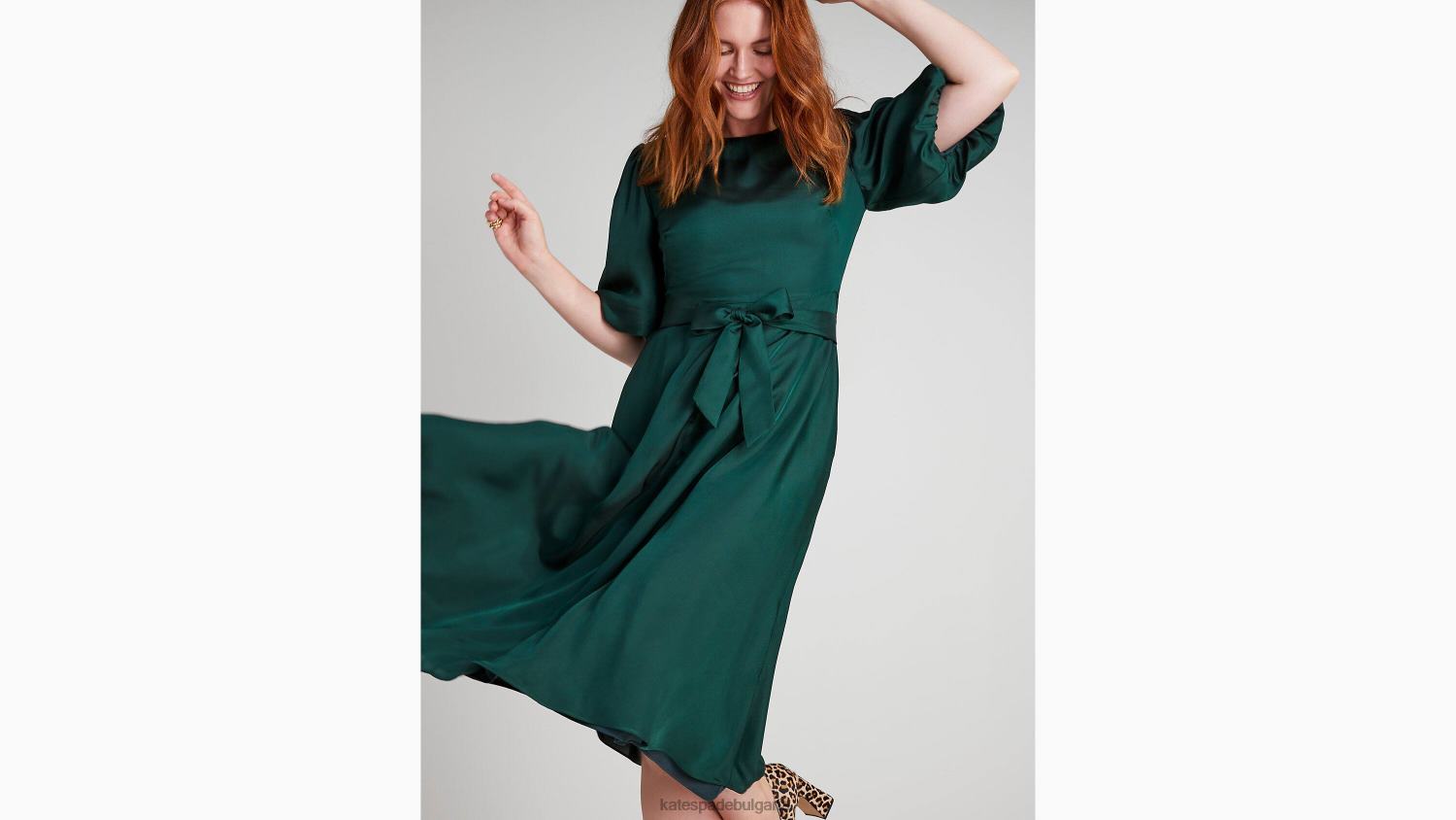 облекло Kate Spade рокля за матине от смес от коприна борова горичка Жени 2N00B870