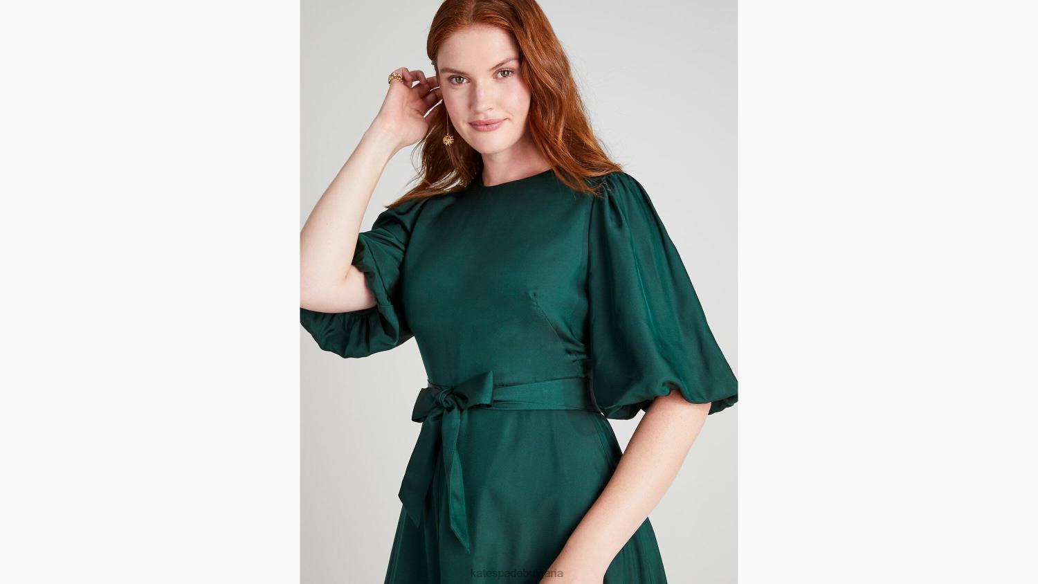 облекло Kate Spade рокля за матине от смес от коприна борова горичка Жени 2N00B870