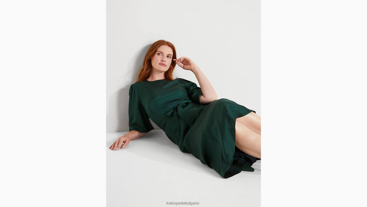 облекло Kate Spade рокля за матине от смес от коприна борова горичка Жени 2N00B870
