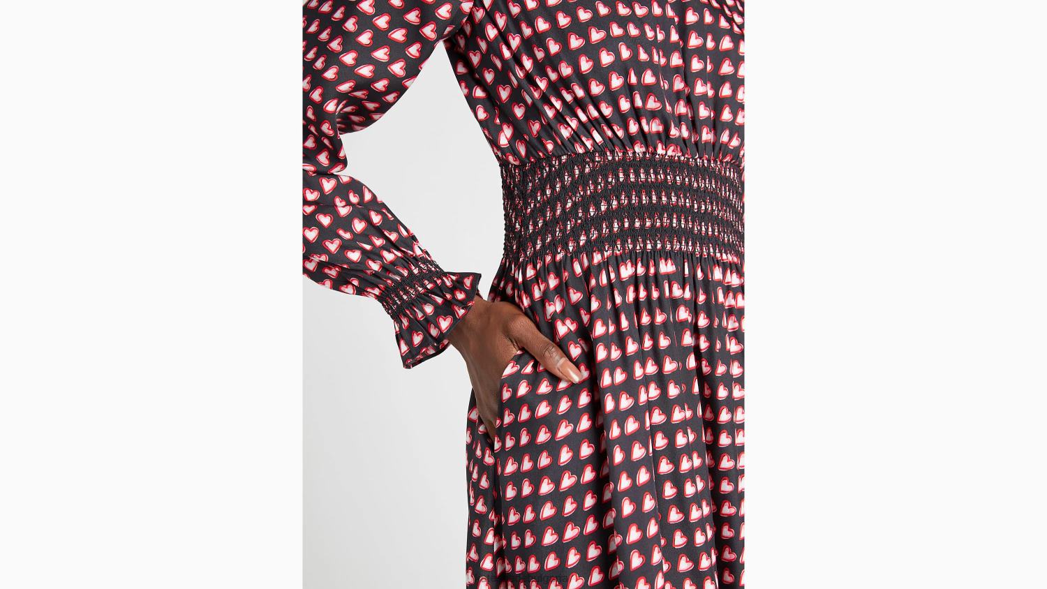 облекло Kate Spade вълниста рокля с красиви сърца черно мулти Жени 2N00B901
