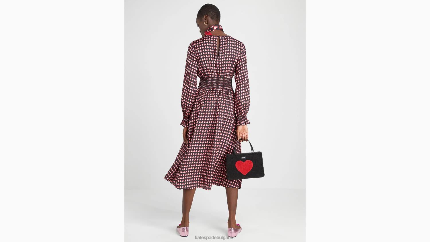 облекло Kate Spade вълниста рокля с красиви сърца черно мулти Жени 2N00B901