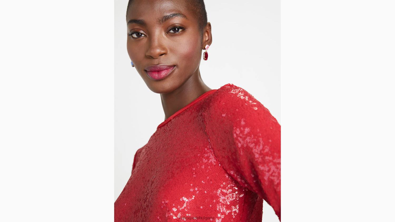 облекло Kate Spade рокля с пайети двигател червен Жени 2N00B903