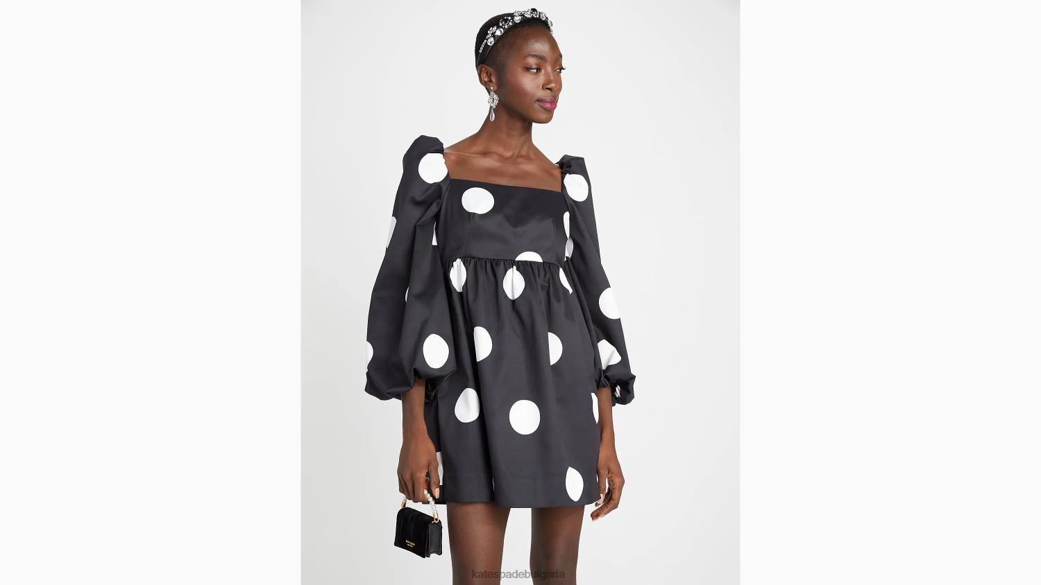 облекло Kate Spade гигантска рокля на точки черен Жени 2N00B908