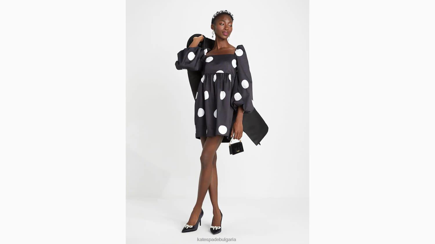 облекло Kate Spade гигантска рокля на точки черен Жени 2N00B908
