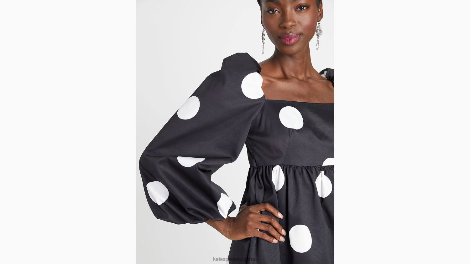 облекло Kate Spade гигантска рокля на точки черен Жени 2N00B908