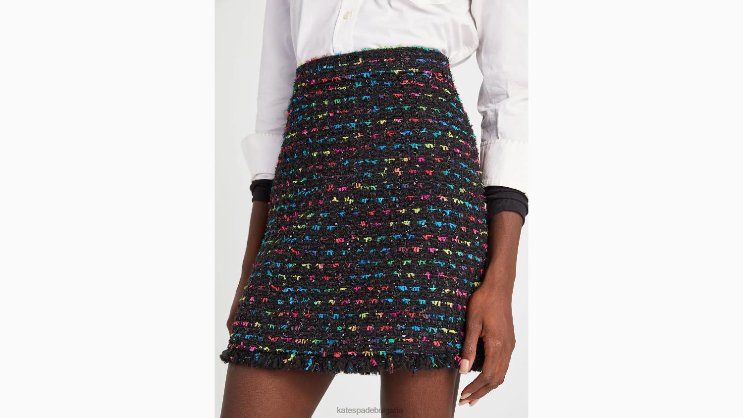 облекло Kate Spade метална пола от туид черно мулти Жени 2N00B927