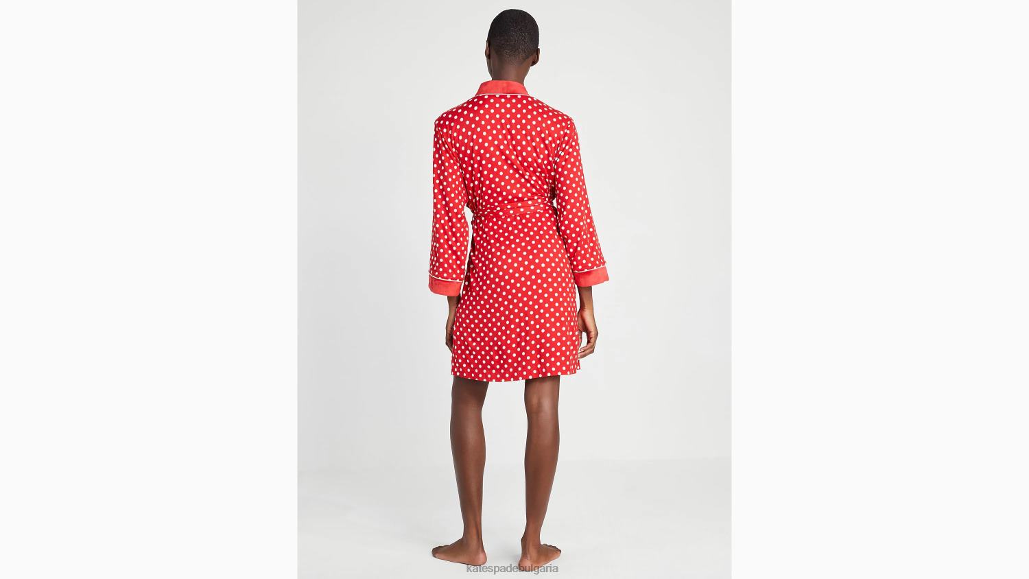 облекло Kate Spade дамски халат на точки бяла дама точка Жени 2N00B932