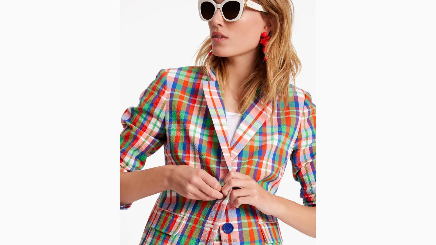 облекло Kate Spade крайбрежен кариран блейзър със сако мулти Жени 2N00B707